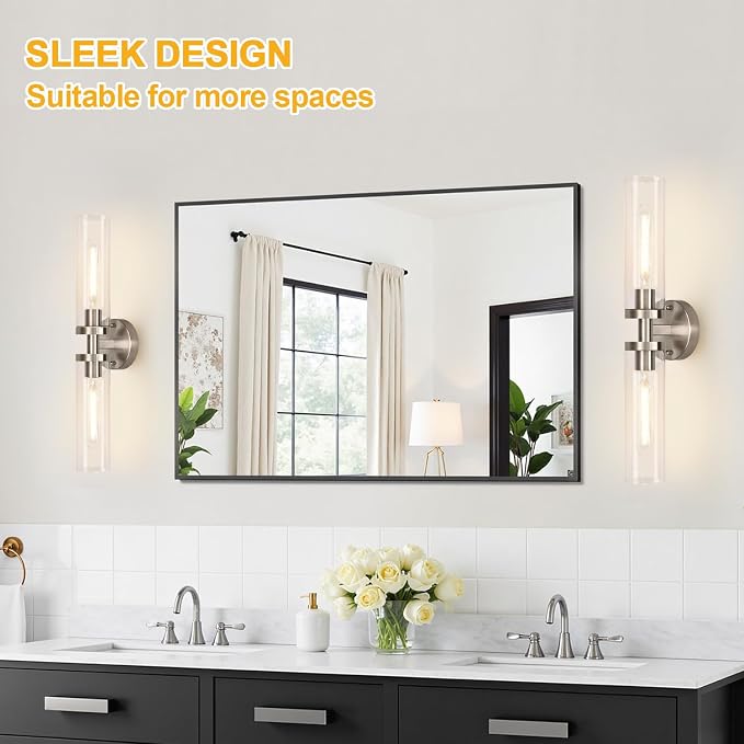 Brushed Nickel Wall Sconces, Hardwired Bathroom Sconces Vanity Light - Image 6