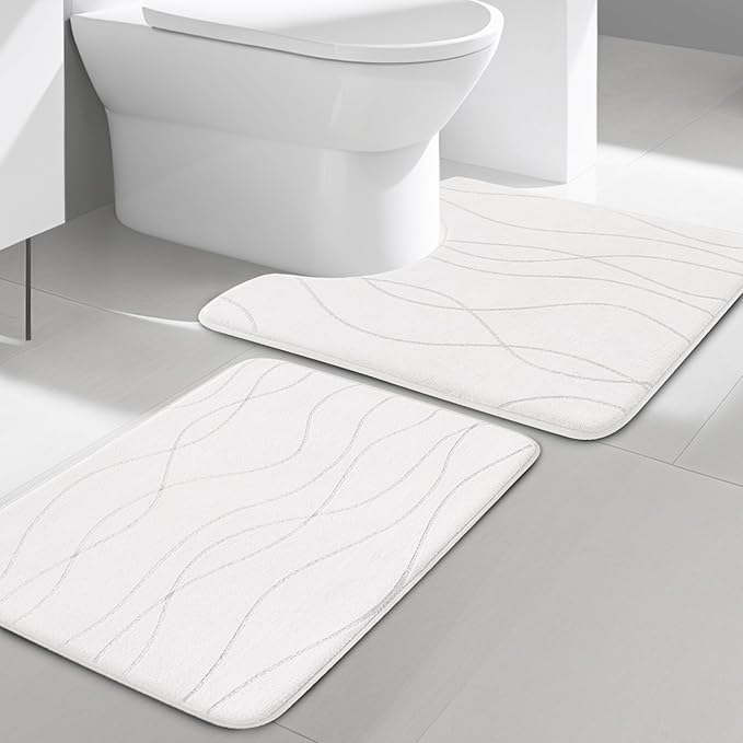 YIHOUSE Memory Foam Bathroom Rug Sets 2 Piece, Ultra Absorbent Bath Mat by YIHOUSE