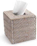 Rattan Tissue Box Cover Square, Hand Woven Wicker Tissue Holder, 5.5 x 5.5 X by YANGQIHOME