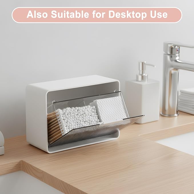 Qtip Holder, 2 Pack Wall Mount Qtip Holder Organizers - Image 8