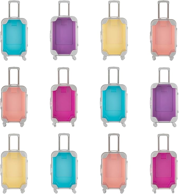 Jiabailie 12 Pack Mini Suitcase Party Favor Gift Box Plastic Mini Luggage by Unknown
