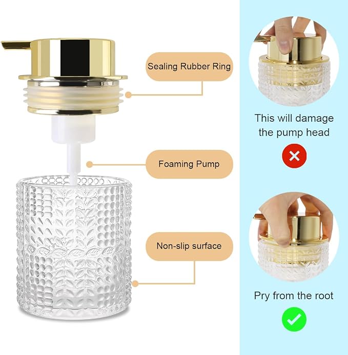 Glass Foaming Soap Dispenser, Foam Dispenser Bottle - Image 5