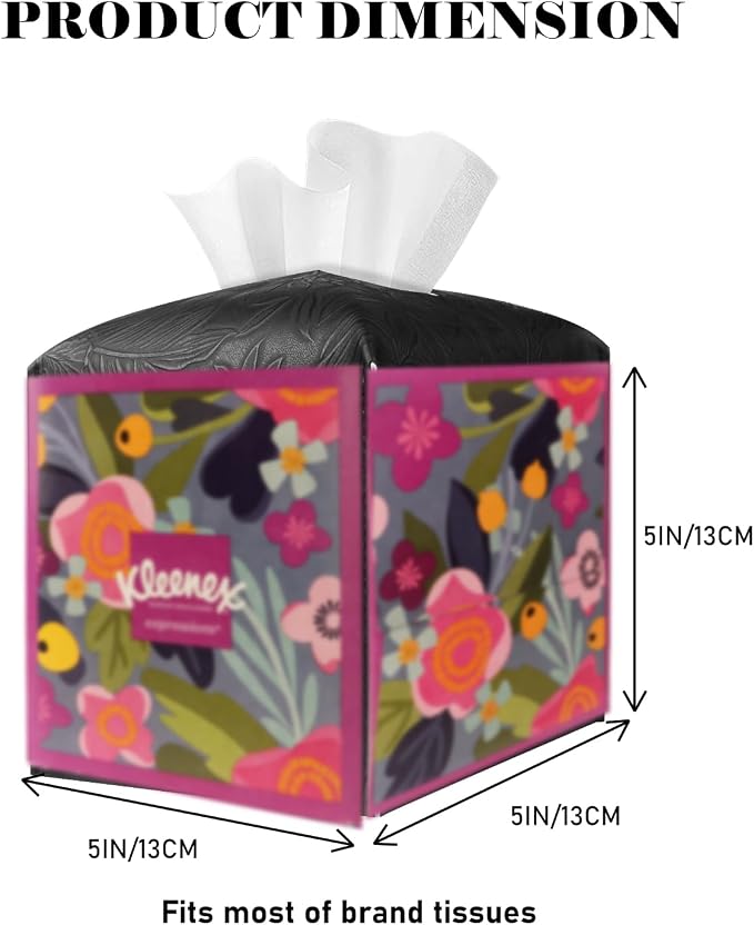 Tissue Box Holder Cover Square Tissue Cube Cover PU Leather Tissue Organizer - Image 6