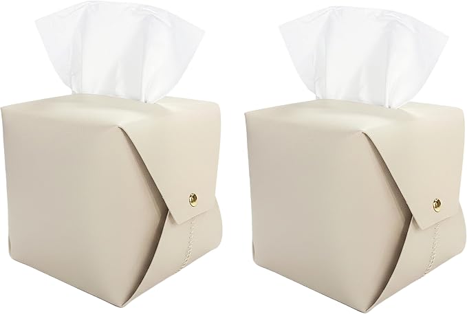 Tissue Box Cover Square, Leather Tissue Holder Organizer by Frayot