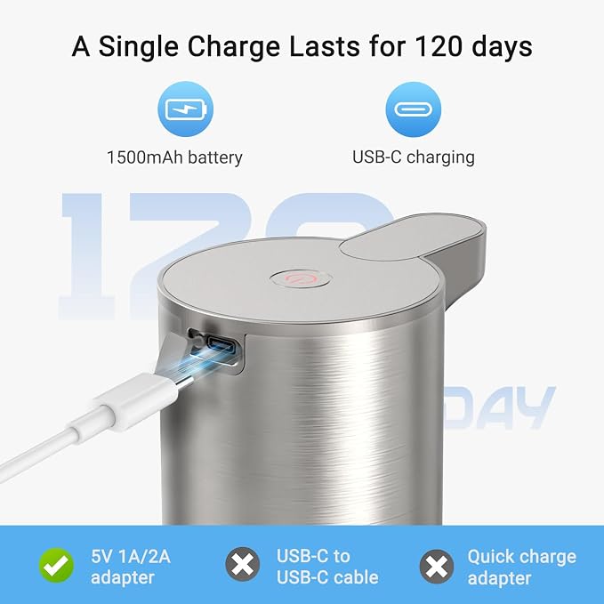 LAOPAO Automatic Foaming Soap Dispenser, Matte Stainless Steel Touchless Soap - Image 3