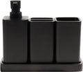 Bathroom Accessories Set, Soap Dispenser, Toothbrush Holder, Qtip Holder Set by YMXYJM