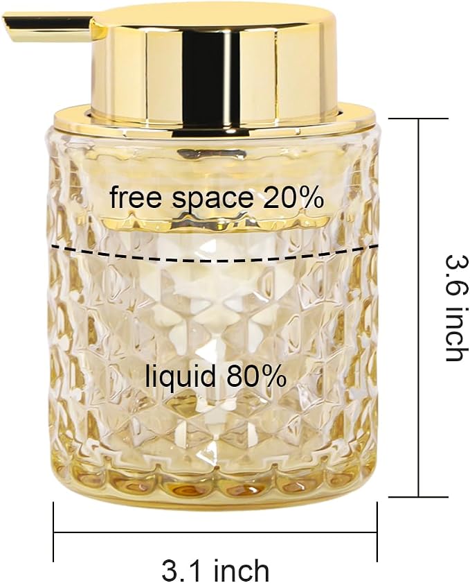 Amber Foaming Soap Dispenser, Glass Soap Dispenser - Image 7