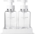 MaisoNovo Glass Foaming Soap Dispenser 14 Oz | Clear Glass White Pumps x 2 by MaisoNovo-TheArtofSustainableLiving