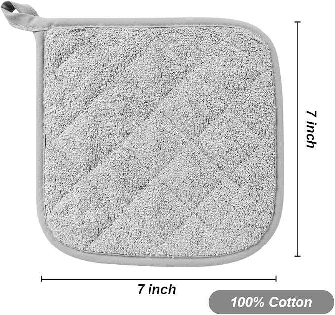 meioro 4-Pack Pot Holders for Kitchen High Heat Resistant Potholder, 100% - Image 6