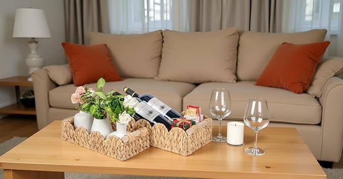 Decorative Toilet Paper Storage Basket, Modern Farmhouse Home Decor Scalloped - Image 5
