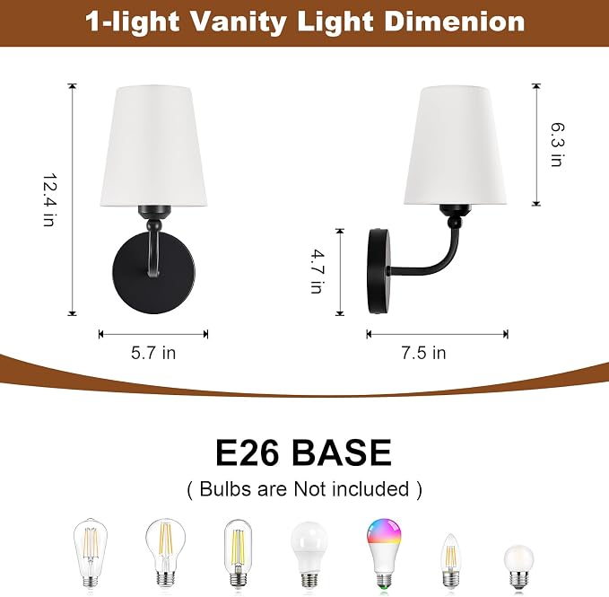 Modern Wall Sconces Set of 2, Hardwired Wall Lights - Image 4