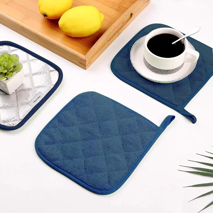 meioro 4-Pack Pot Holders for Kitchen High Heat Resistant Potholder, 100% - Image 4