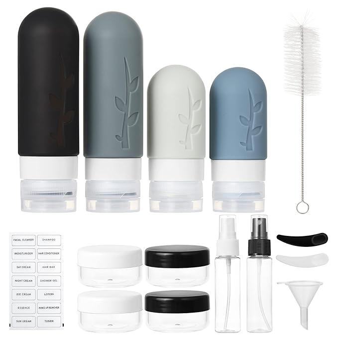18pack Travel Bottles for Toiletries, TSA Approved Silicone Travel Containers - Image 2
