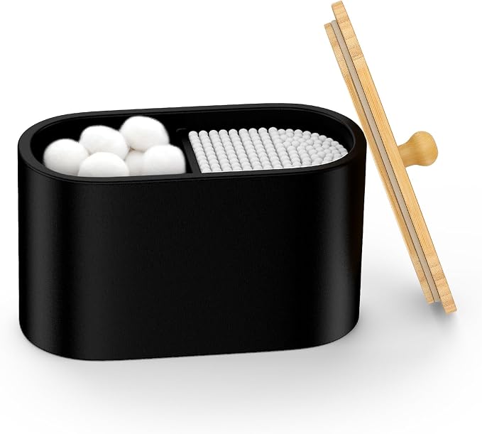 Cotton Swab Holder, Round Cotton Pads Balls Qtip Holder Dispenser by PENGARO