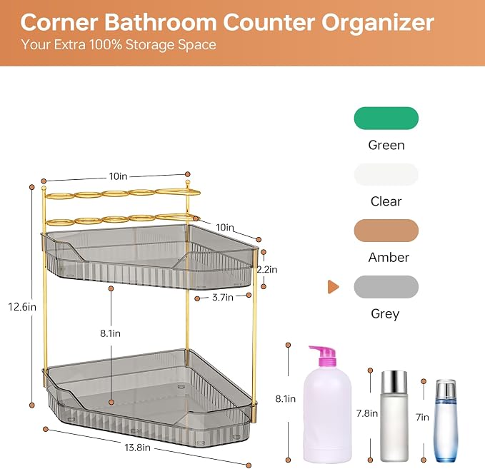 Corner Bathroom Counter Organizer - Image 2