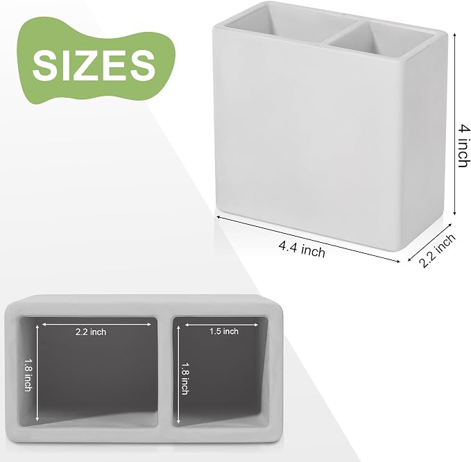Diatomite Toothbrush Holder 2 Slots Tooth Brush Holder - Image 5