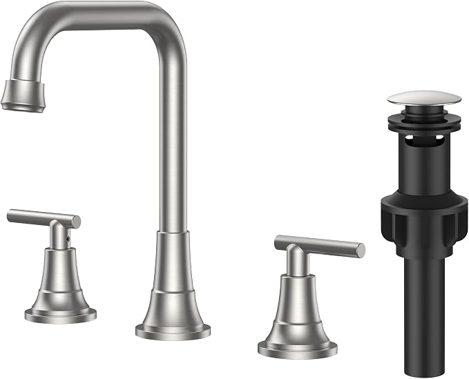 FORIOUS Brushed Nickel Bathroom Faucet 3 Hole by FORIOUS