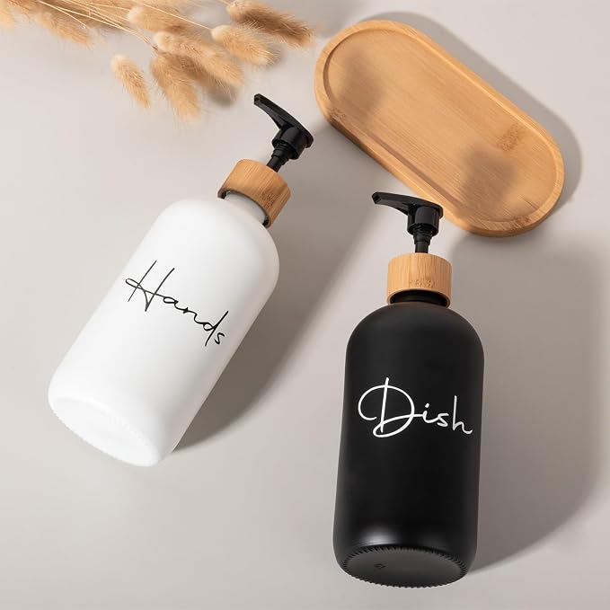 17 oz Hand Soap Dispenser Empty Glass Lotion Pump Bottles, Refillable Liquid - Image 7
