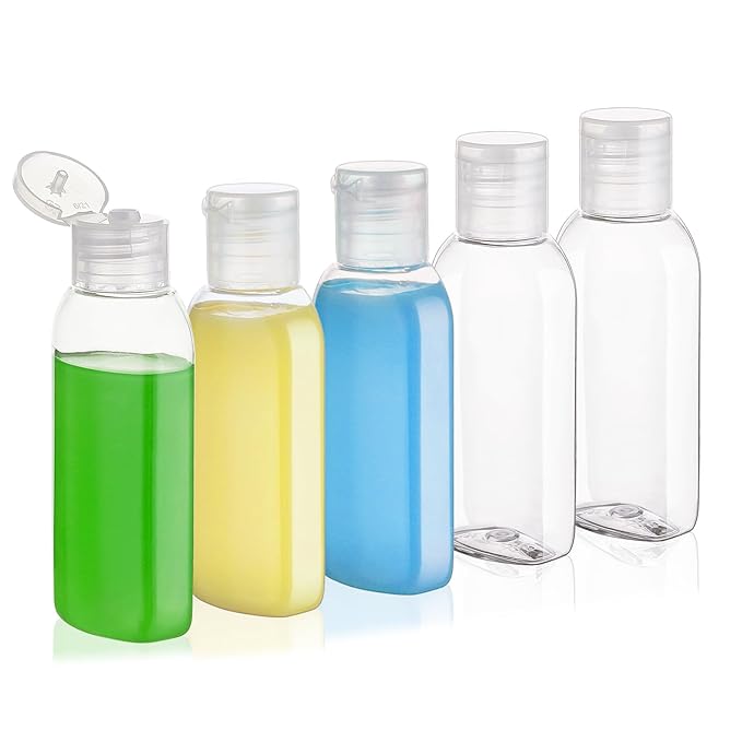 Travel Bottles for Toiletries 5 Pack 2oz TSA Approved Squeezable Travel Size by wowang