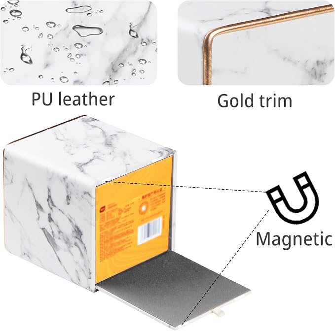Leather Tissue Box Cover Square, Decorative Cube Tissue Box Holder - Image 4