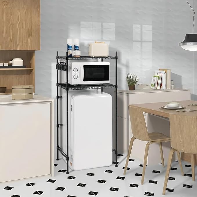 LUCKUP Mini Fridge Shelf 2-Tier Height Adjustable Mini Fridge Stand - Image 2