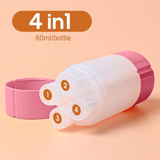 Olatay 4-in-1 Leak-Proof Travel Bottle, 4x60ml/2oz, - Image 2