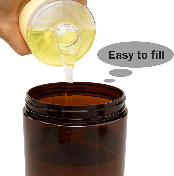 Pump Bottle Dispenser 3 Pcs 600ml/20oz Refillable Plastic Pump Bottles Wide - Image 4