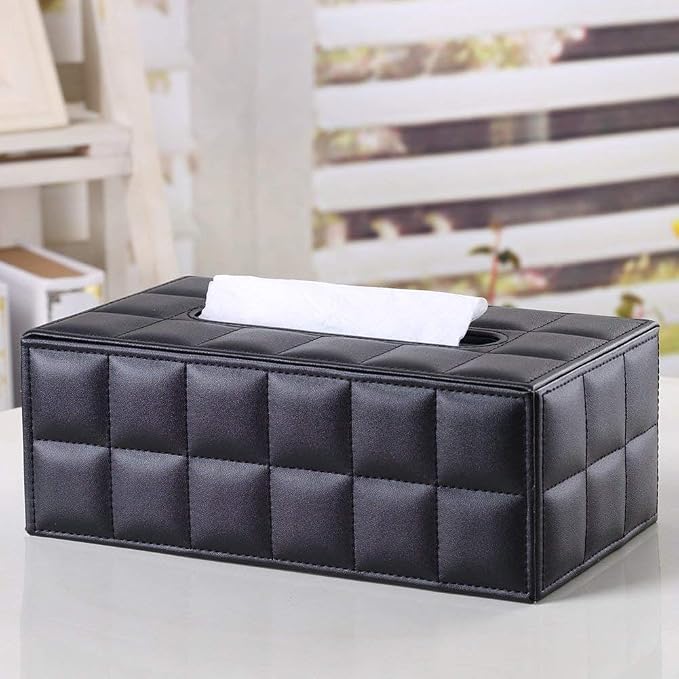 KINGFOM Rectangular Tissue Box Cover, Imitation Suede PU Leather Tissue Box - Image 4
