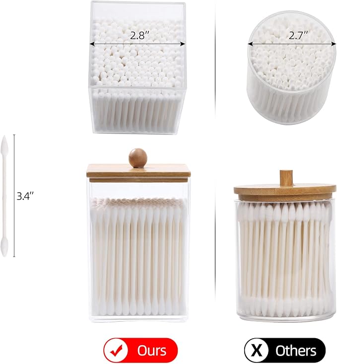 Tbestmax 3 Pack Square Qtip Holder - 12 oz Bathroom Organizers and Storage - Image 3