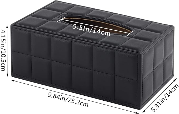 Tissue Box Cover Rectangle Tissue Box Holder PU Leather Facial Organizer - Image 8