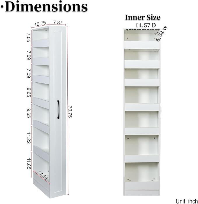 JOYSOURCE Tall Narrow Pull-Out Storage Shelf - Image 2