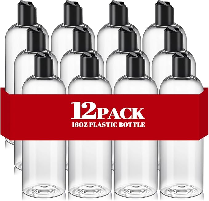 16 oz Clear Plastic Empty Bottles by DPLASKA