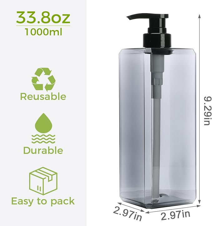 Suream 33.8oz Refillable Shampoo Bottles - Image 3