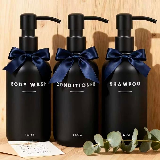 Set of 3 Shampoo and Conditioner Dispenser Stainless Steel Pump Head - 16oz - Image 8