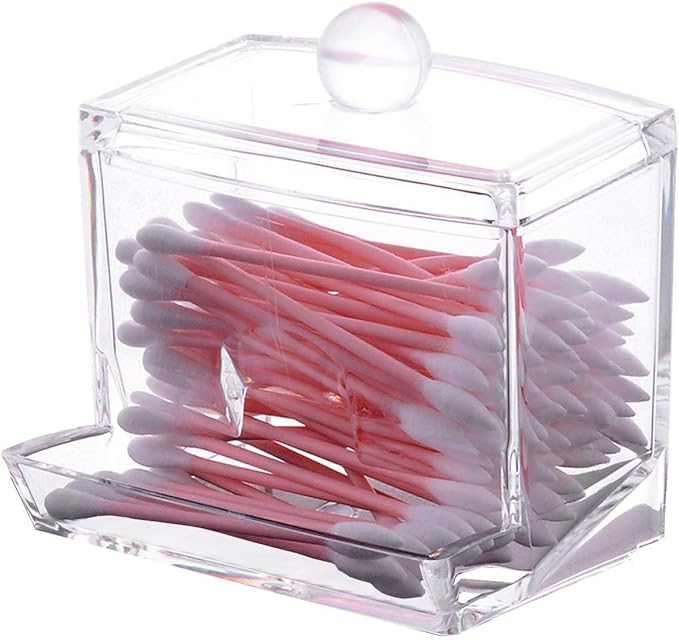 Sooyee Qtip Holder Restroom Organizer, Acrylic Q Tip Storage Organizer by Sooyee