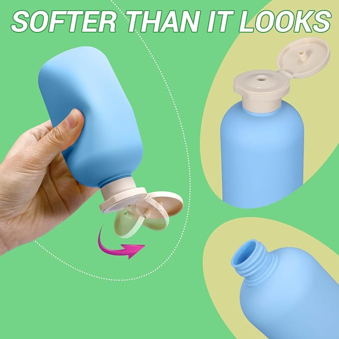 ASEVAT 6.7oz Airtight Plastic Travel Shampoo Bottles, Empty Squeeze Bottle - Image 5