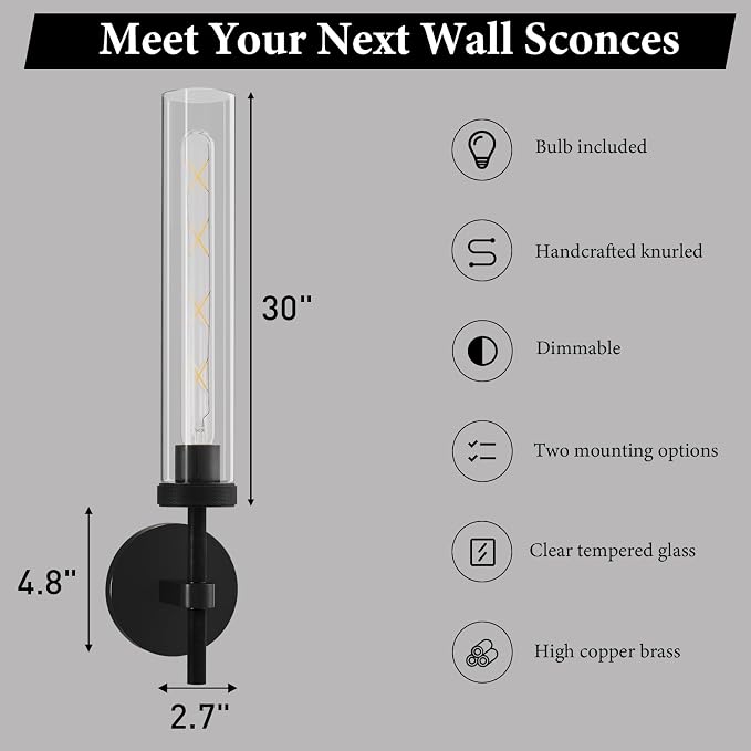 Brass Knurled Tube Wall Sconce - Image 8