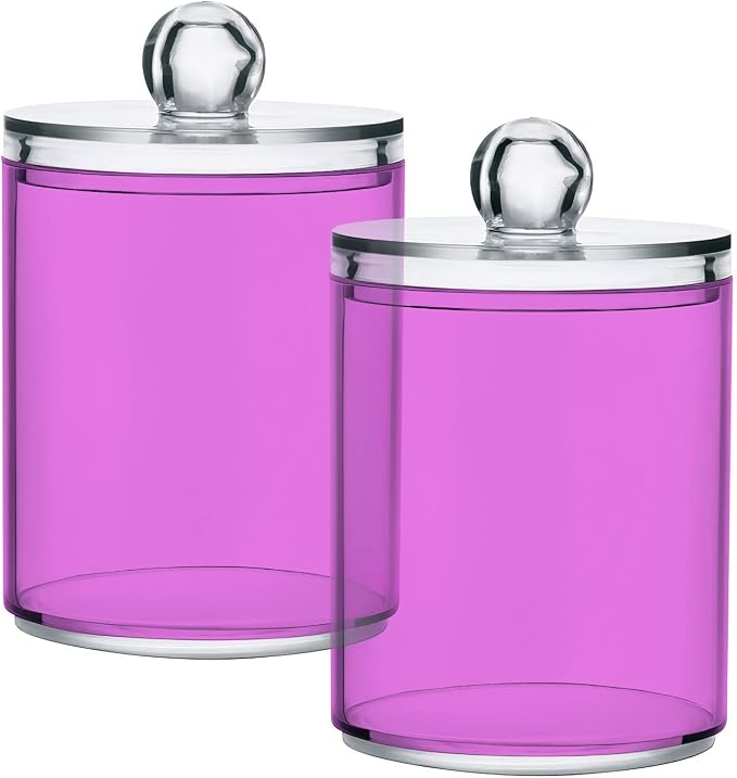 Orchid Qtip Holder Organizer Dispenser Cotton Swabs Cans Plastic Jars by SHJI