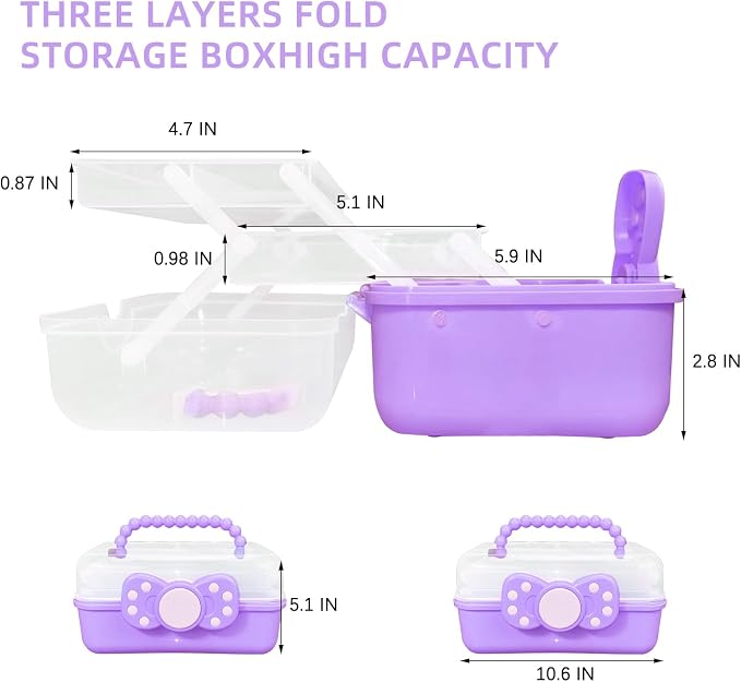 10.6in 3-Layer Multipurpose Storage Box Art Craft Organizer Storage Box Kids - Image 2