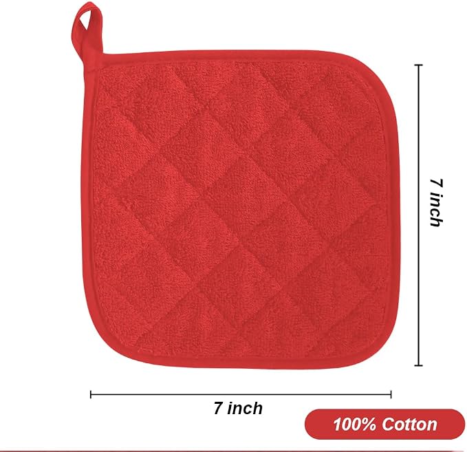 meioro 4-Pack Pot Holders for Kitchen High Heat Resistant Potholder, 100% - Image 6