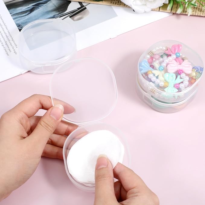 4 Pcs Square Powder Puff Holders Cases, 0.9 Inch Deep Travel Portable Cotton - Image 5