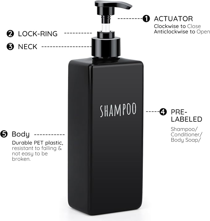 Segbeauty 6pcs 16.9oz Refillable Soap Dispenser Set, Empty Plastic Hand Soap - Image 4