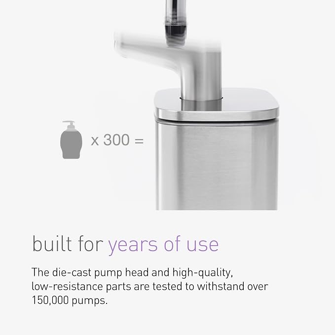 simplehuman 10 oz. Pulse Pump, Liquid Soap Dispenser, Drip Free Hand Soap Pump - Image 4