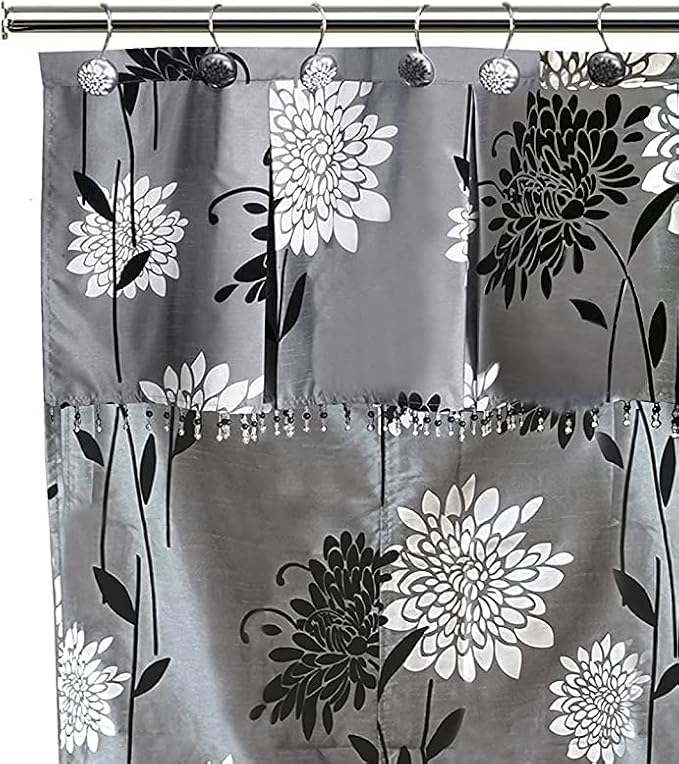 Zahari Home 13pc Erica Bathroom Fabric Shower Curtain Sets Bathroom Shower - Image 3