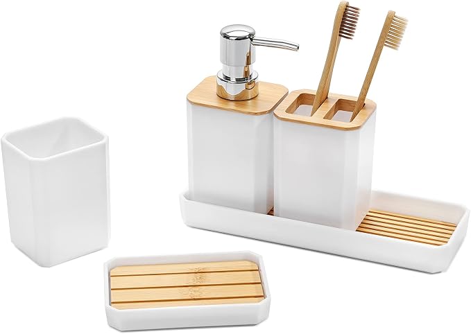FEILANDUO Bathroom Accessories Set, Soap Dispenser, Soap Dish, Toothbrush Holder - Image 2