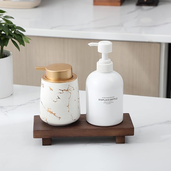 zoocatia Small Wood Tray Pedestal Stand Farmhouse Bathroom Decor Decorative - Image 4