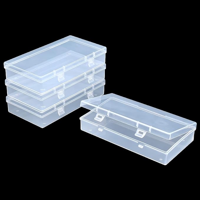 4 Pack Rectangular Clear Plastic Storage Containers Box - Image 6