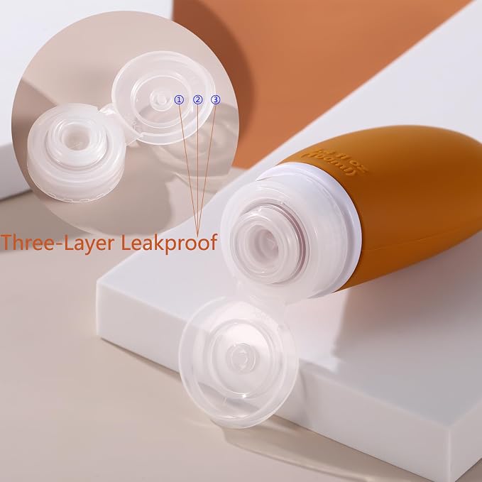 Leak Proof Silicone Travel Bottles, 4 Pack 3.4oz Liquid Squeezable Refillable - Image 4