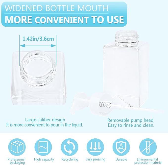 Foaming Soap Dispenser 15oz/450ml Clear Empty Foam Soap Dispensers, Square - Image 6
