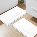 SHACOS Soft Fluffy White Bath Rugs Mats Set of 2 Pieces 16x24 + 20x32 inch by SHACOS